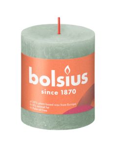 Bolsius jade groen rustiek stompkaarsen 80/68 (35 uur) Eco Shine Jade Green