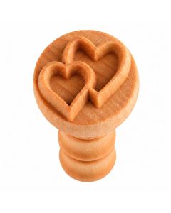 KF relief stempel twee hartjes (liefde,trouwen,huwelijk,valentijn) om zelf kaarsen te versieren