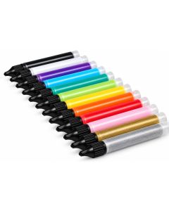 KF waspennen met vloeibare was in diverse kleuren om kaarsen te beschilderen en versieren met opliggende 2d tekst of afbeelding