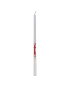 Paaswake kaarsen 230/14 met rood kruis a/o met pengat en zonder bobeche geleverd