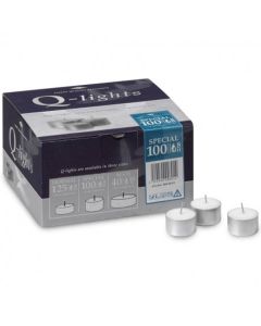 400 stuks Q-lights witte theelichtjes 23/39 mm (8 uur) in doosjes - grootverpakking