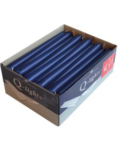 50 stuks dinerkaarsen van 24,5 cm lengte in de kleur donkerblauw, als voordeelverpakking