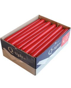 50 stuks dinerkaarsen van 24,5 cm lengte in de kleur rood, als voordeelverpakking