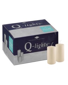 15 stuks Q-lights ivoor stompkaarsen 130/70 mm (42 uur) - grootverpakking