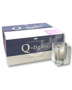 6 stuks Q-lights transparante refill glazen ribbel 98/72/72 mm - grootverpakking