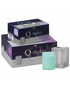 60 stuks Q-lights aqua blauwe refills houders 64/51 mm (24 uur) - grootverpakking