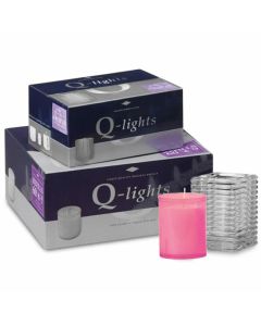 60 stuks Q-lights roze refills houders 64/51 mm (24 uur) - grootverpakking