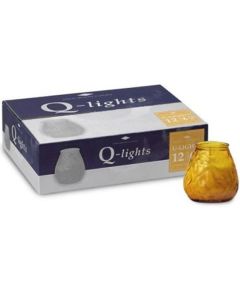12 stuks Q-lights amber lowboy terraskaarsen 100/100 mm (70 uur) - grootverpakking