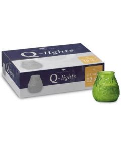 12 stuks Q-lights lime groene lowboy terraskaarsen 100/100 mm (70 uur) - grootverpakking