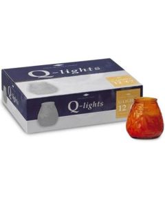12 stuks Q-lights oranje lowboy terraskaarsen 100/100 mm (70 uur) - grootverpakking