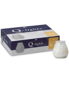 12 stuks Q-lights witte lowboy terraskaarsen 100/100 mm (70 uur) - grootverpakking