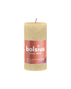 8 stuks Bolsius beige rustiek stompkaars 100/50 (30 uur) Oat Beige