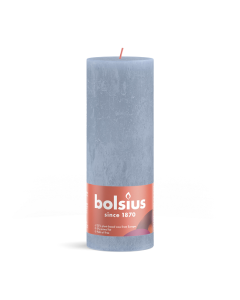 4 stuks Bolsius lichtblauw rustiek stompkaars 190/68 (85 uur) Sky Blue