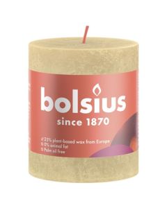 4 stuks Bolsius beige rustiek stompkaarsen 80/68 (35 uur) Oat Beige