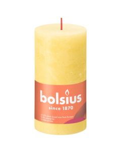 Bolsius zonnegeel rustiek stompkaarsen 130/68 (60 uur) Eco Shine Sunny Yellow