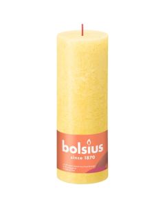 Bolsius zonnegeel rustiek stompkaarsen 190/68 (85 uur) Eco Shine Sunny Yellow