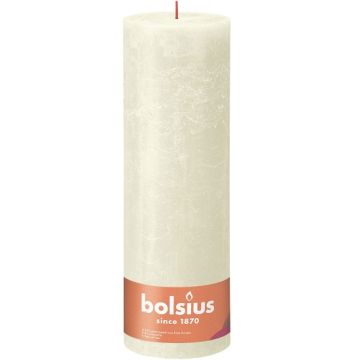 Bolsius ivoor rustiek stompkaars 300/100 (200 uur) Eco Shine Soft Pearl