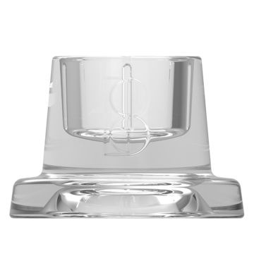 Mooi set met glazen Bolsius dinerkaarshouders