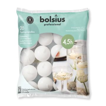 Bolsius professional horeca wit drijfkaarsjes (4,5 uur) verpakt per 320 stuks