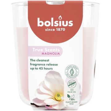 Bolsius geurglas magnolia geurkaarsen 97/85 (45 uur) true scents verpakt per 4 stuks