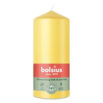 Bolsius zonnegeel stompkaarsen 130/68 (43 uur) sunny yellow 6 stuks