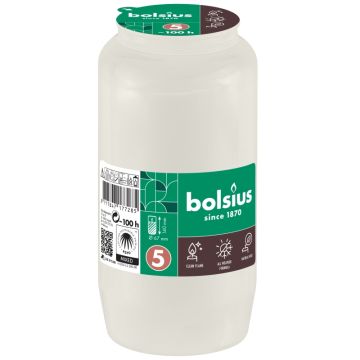 Bolsius graflicht wit herdenkingslicht nr. 5 141/67 (100 uur) verpakt per 6 stuks