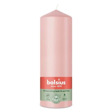 Bolsius roze stompkaars 200/68 (75 uur) misty pink 6 stuks