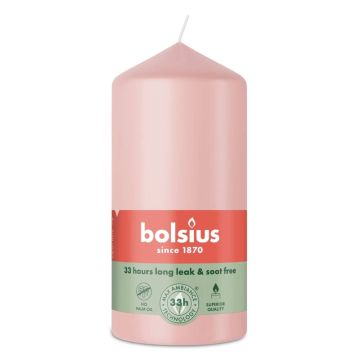 Bolsius roze stompkaars 120/58 (33 uur) misty pink 6 stuks