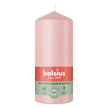 Bolsius roze stompkaarsen 130/68 (43 uur) misty pink 6 stuks