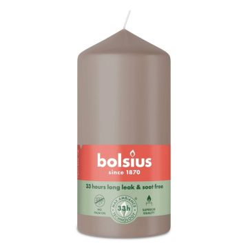 Bolsius taupe stompkaars 120/58 (33 uur) light taupe 6 stuks
