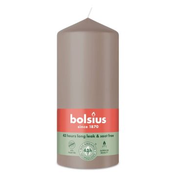 Bolsius taupe stompkaarsen 130/68 (43 uur) light taupe 6 stuks