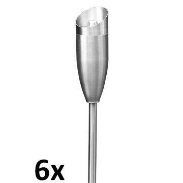 6 stuks luxe roestvaststalen tuinfakkels 1000 ml
