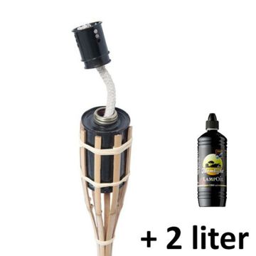 Bamboe tuinfakkel set compleet met lonten en de benodigde olie