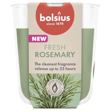 Bolsius geurglas fresh rosemary geurkaarsen 80/73 (25 uur) true scents verpakt per 6 stuks