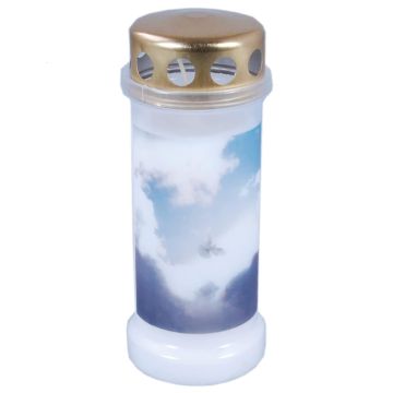 Bolsius witte graflicht met regen deksel nr. 6 173/67 (70 uur) hemel