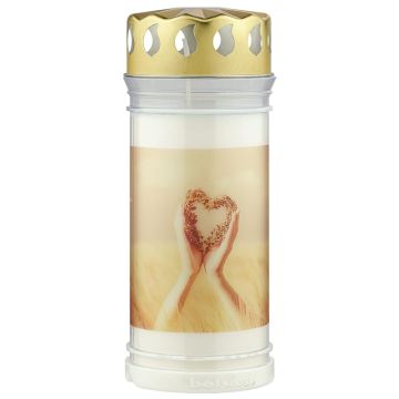 Grafkaars met regen deksel 190/75 (120 uur) Bolsius 5D krans