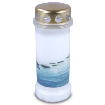 Bolsius witte graflicht met regen deksel nr. 6 173/67 (70 uur) stenen