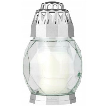 Bolsius lantaarn 2D diamant transparant en zilver (24 uur)