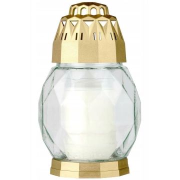 Bolsius lantaarn 2D diamant transparant en goud (24 uur)