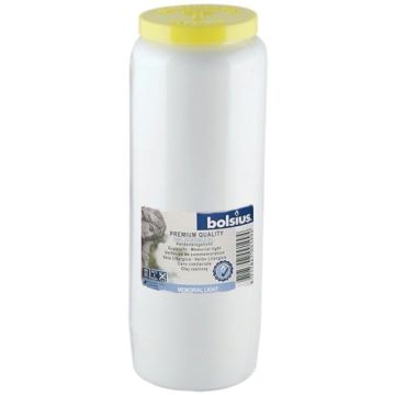 Bolsius noveen kaars nr. 12 wit transparant 180/67 (216 uur) verpakt per 5 stuks