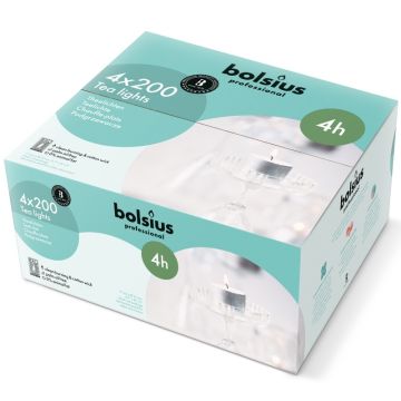 Bolsius Professional witte 4-uurs waxinelichtjes verpakt per 800 stuks