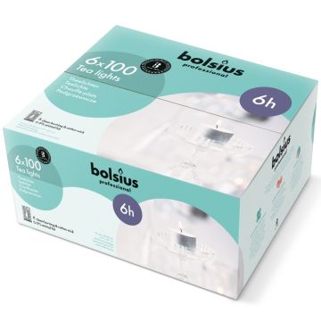 Bolsius Professional witte 6-uurs waxinelichtjes verpakt per 600 stuks