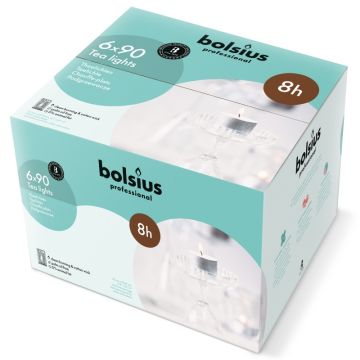 Bolsius Professional witte 8-uurs waxinelichtjes verpakt per 540 stuks
