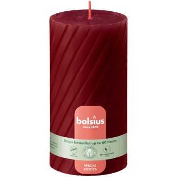 Bolsius rood rustiek twist stompkaars 130/68 (60 uur) Bolsius red verpakt per 4 stuks