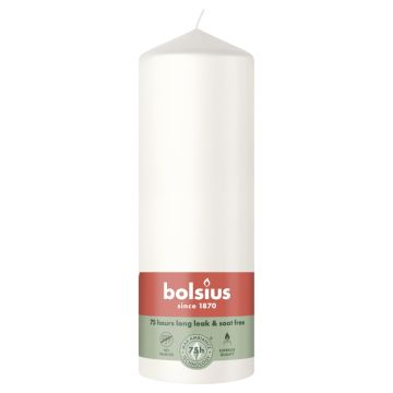 Bolsius witte stompkaars 200/68 cloudy white 75 uur