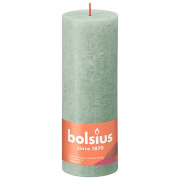 Bolsius jade groen rustiek stompkaarsen 190/68 (85 uur) Eco Shine Jade Green 