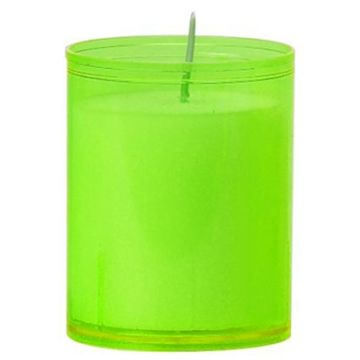 Lime groene refill relight kaarsjes in transparante houders van hoogwaardige kwaliteit