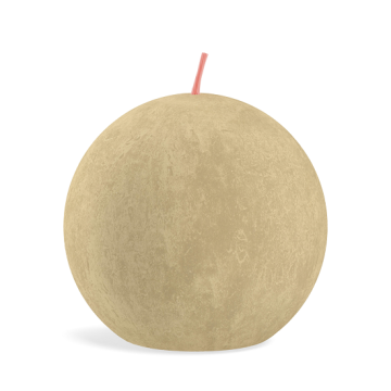 6 stuks Bolsius beige rustieke bolkaars Ø 76 mm (25 uur) Oat Beige