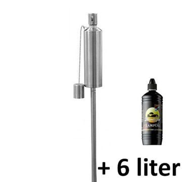 Mooie rvs tuinfakkels met langdurige brandduur, compleet met glasvezellont en fakkel olie geleverd