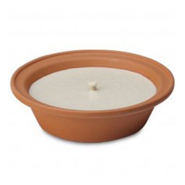 Prachtig brandende terracotta vlamschalen, langdurig brandende buitenkaars met stevige vlam voor veel sfeerlicht